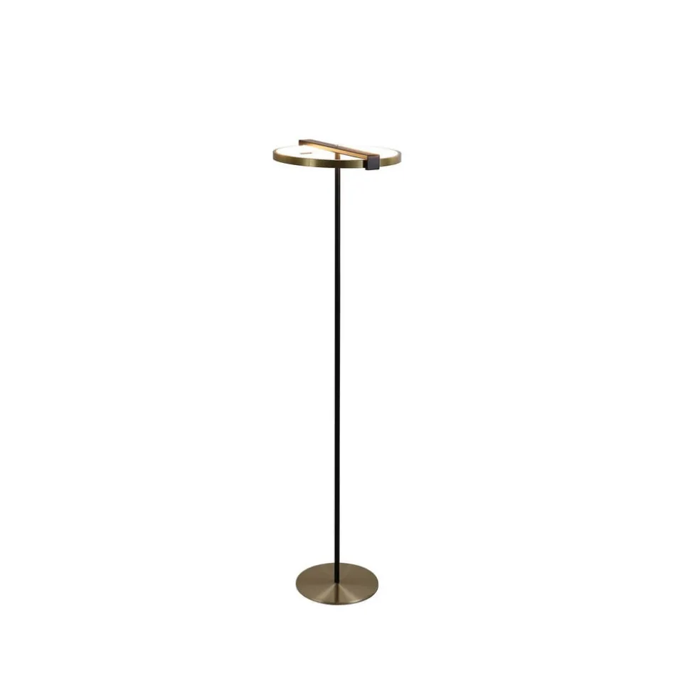 Aerial LED-gulvlampe, messing/sort, stål, silikone