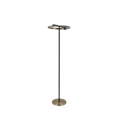 Aerial LED-gulvlampe, messing/sort, stål, silikone