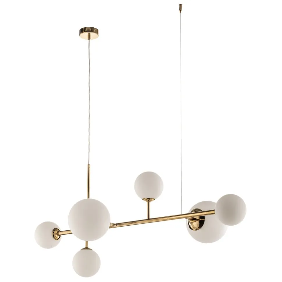 Affjedringslampe Dione, 6 lyskilder, gylden