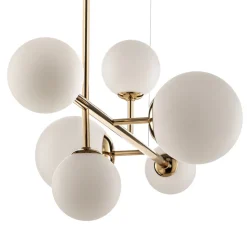 Affjedringslampe Dione, 6 lyskilder, gylden