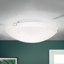 Agada loftslampe, opalglas, krom, 30 cm