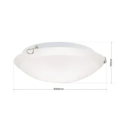 Agada loftslampe, opalglas, krom, 30 cm