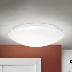 Agada loftslampe, opalglas, krom, 40 cm