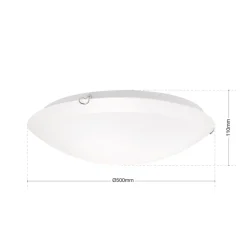 Agada loftslampe, opalglas, krom, 50 cm