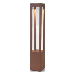 Agra LED-gadelampe, rustbrun, aluminium/glas, højde 65 cm