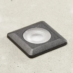 Aldo LED indbygningslampe kantet sort/klar 3.000 K