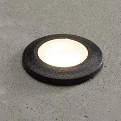 Aldo LED indbygningslampe, rund sort/klar 3.000 K
