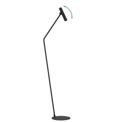 Almudaina LED-gulvlampe, sort, højde 157 cm, stål