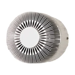 Aluminiumsfarvet udendørsvæglampe Lennias med LED