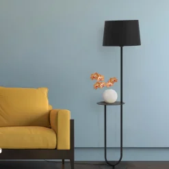 Aluminor Duo gulvlampe med opbevaringsbord