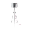 Aluminor Tropic gulvlampe, krom, rødt kabel
