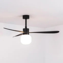 Amelia Ball loftventilator, LED-lampe, sort
