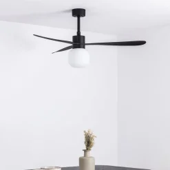 Amelia Ball loftventilator, LED-lampe, sort