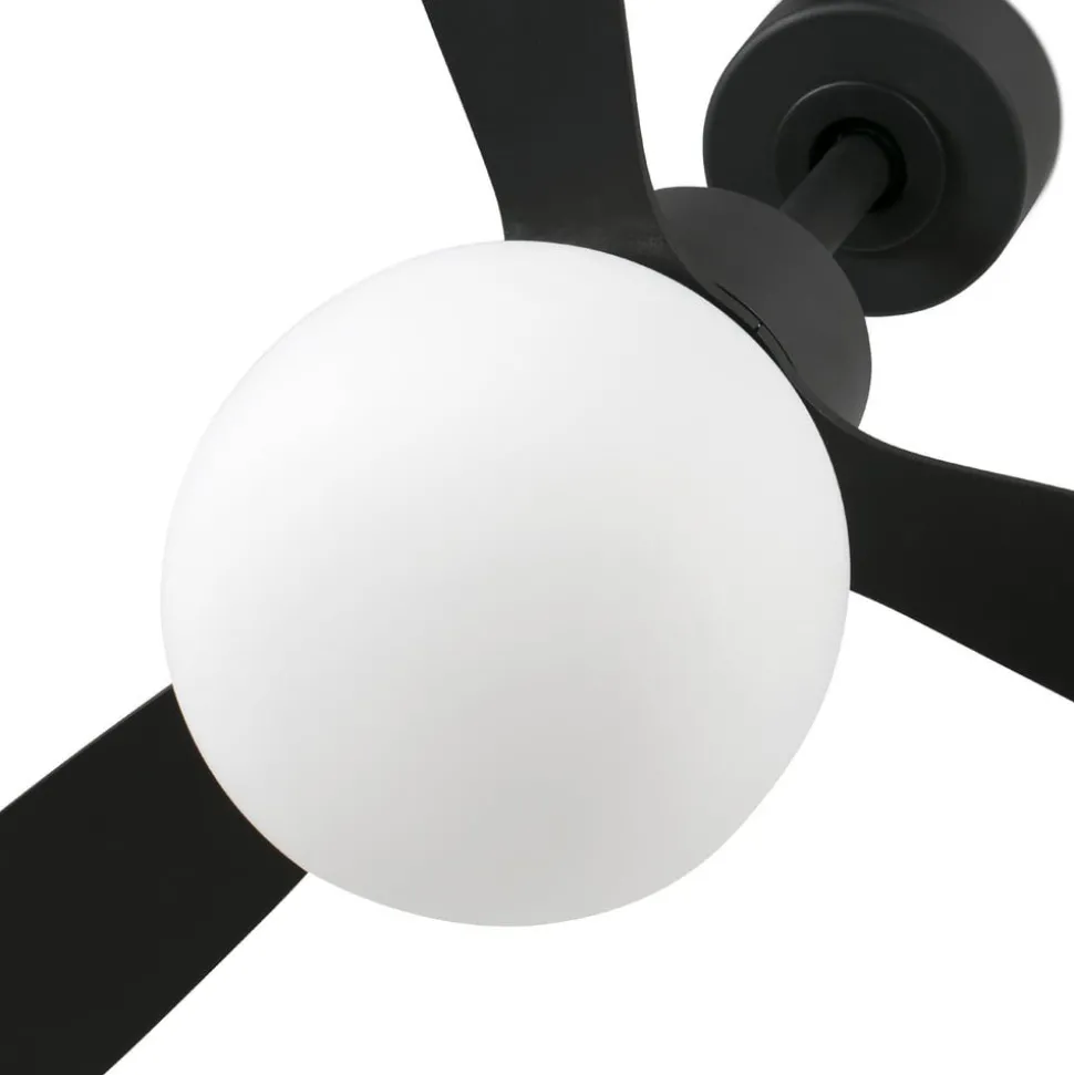Amelia Ball loftventilator, LED-lampe, sort