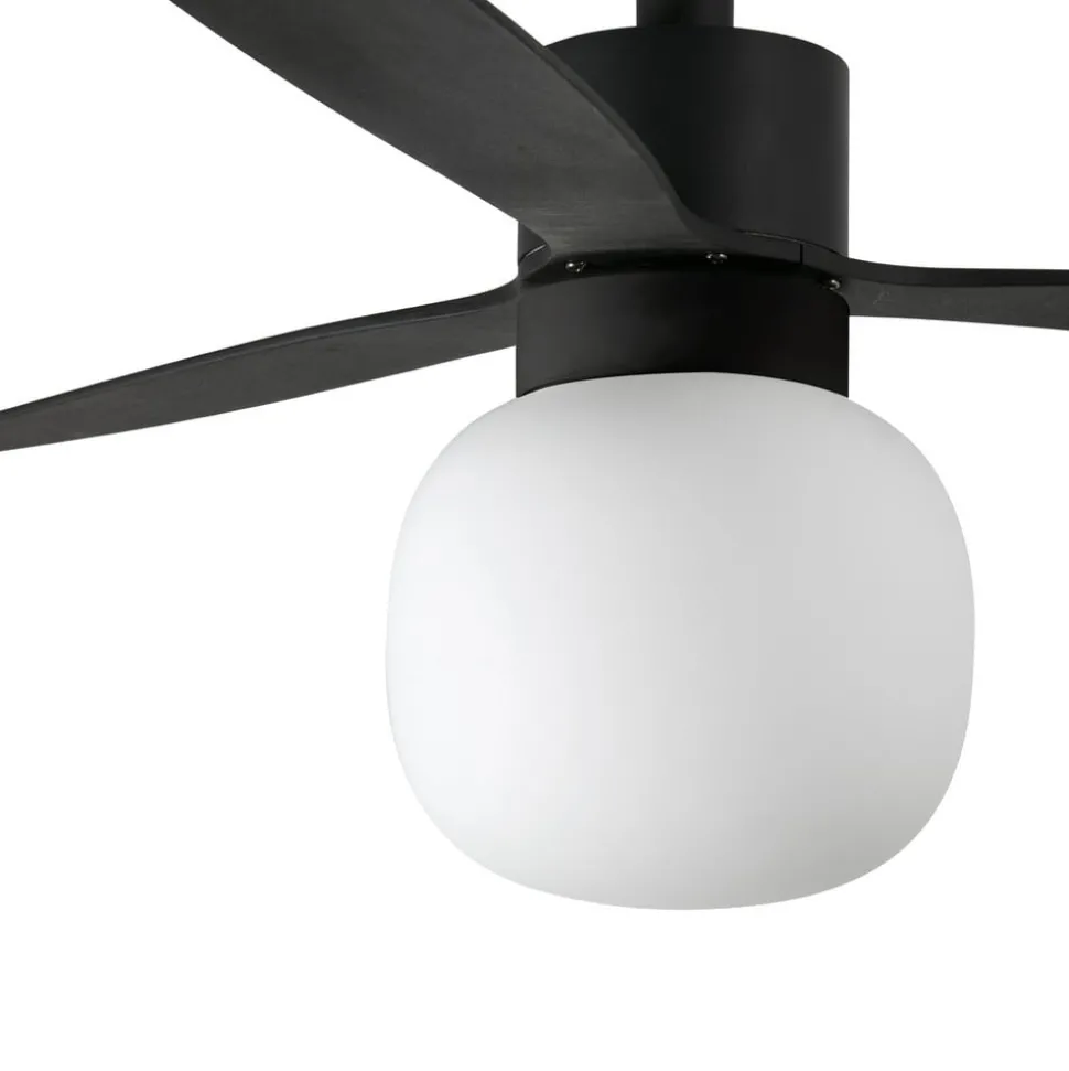 Amelia Ball loftventilator, LED-lampe, sort