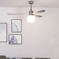 Amelia Ball loftventilator, LED-lampe, grå