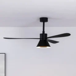 Amelia Cone loftventilator, LED-lampe, sort