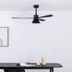 Amelia Cone loftventilator, LED-lampe, sort