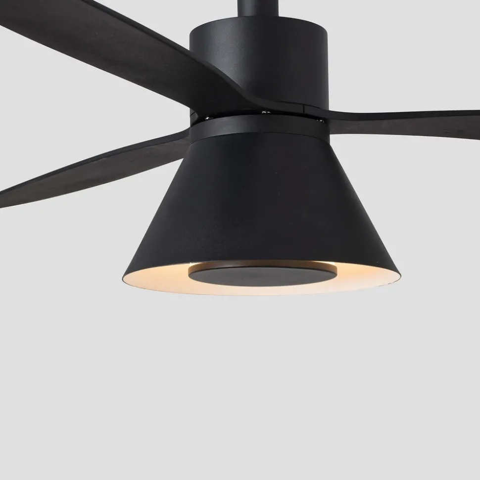 Amelia Cone loftventilator, LED-lampe, sort
