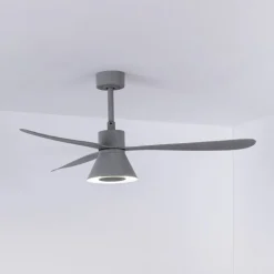 Amelia Cone loftventilator, LED-lampe, grå