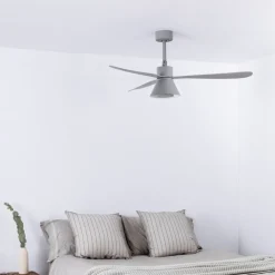 Amelia Cone loftventilator, LED-lampe, grå