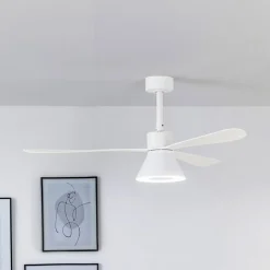 Amelia Cone loftventilator med LED-lampe, hvid
