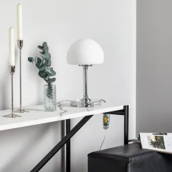 Ancilla LED-bordlampe med dæmper, forkromet