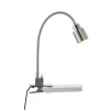 Andres bordlampe med klemme, fleksibel hals nikkel
