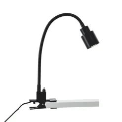 Andres bordlampe med klemme, fleksibel hals, sort
