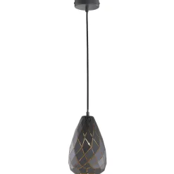 Antracit udenpå, guld indeni - pendellampe Onyx