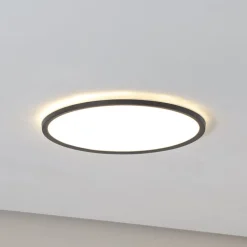 Aqua LED-panel, Ø 40 cm, sort, metal/plast, CCT dæmpbar