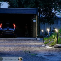 Arcchio Advik LED-vejlampe, 100 cm, antracit, sensor, IP54