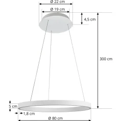 Arcchio Answin LED-hængelampe 52,8 W sølv