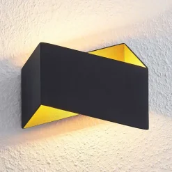 Arcchio Assona væglampe, sort-guld
