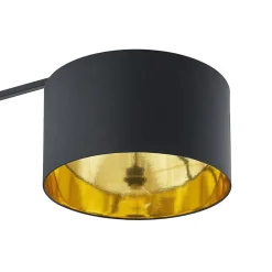 Arcchio buelampe Mossa, 200 cm, sort-guld, tekstil