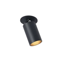 Arcchio Davin indbygningsspot, cylinder, sort