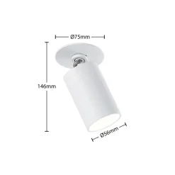 Arcchio Davin indbygningsspot, cylinder, hvidt