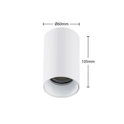 Arcchio Downlight Brinja, hvid, metal, Ø 6 cm, rund, GU10