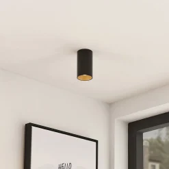 Arcchio Downlight Brinja, sort, metal, Ø 6 cm, rund, GU10