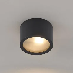 Arcchio downlight Nieva, G9, sort, rund, Ø 10cm, metal