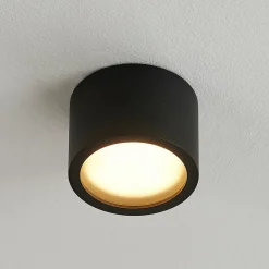 Arcchio downlight Nieva, GX53, sort, rund, Ø 10cm, metal