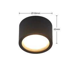 Arcchio downlight Nieva, GX53, sort, rund, Ø 10cm, metal