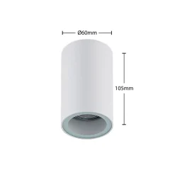 Arcchio downlight Olivir, hvid, metal, Ø 6cm, GU10, IP44