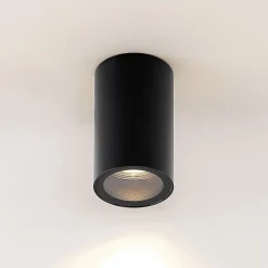Arcchio downlight Olivir, sort, metal, Ø 6cm, GU10, IP44