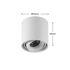 Arcchio downlight Walza, hvid, metal, Ø 9,3 cm, GU10