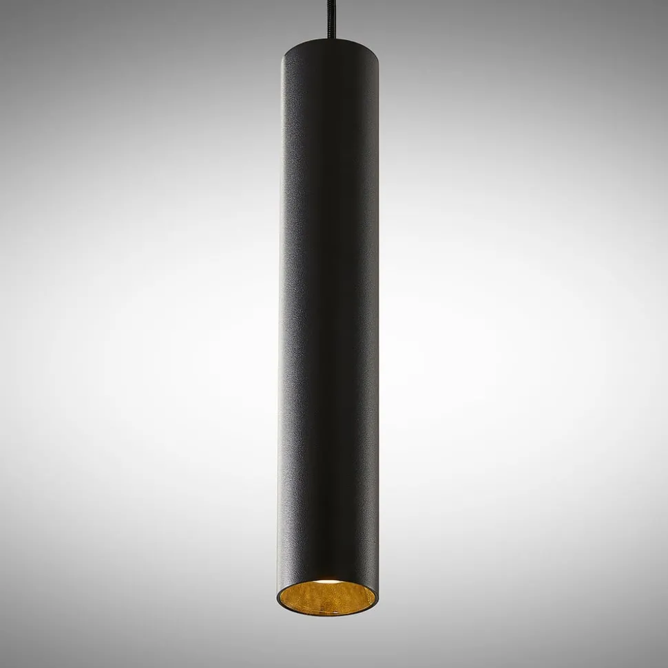 Arcchio Ejona pendellampe, højde 35 cm, sort, aluminium