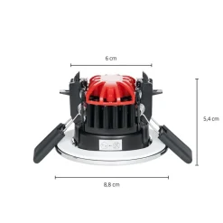 Arcchio Elmon LED-indbygningslampe, IP65, krom