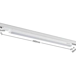 Arcchio Harlow LED-skinnelampe, hvid, 69 cm, 4.000 K