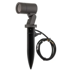 Arcchio Hemmani spot med jordspyd, højde 35 cm, antracit, aluminium