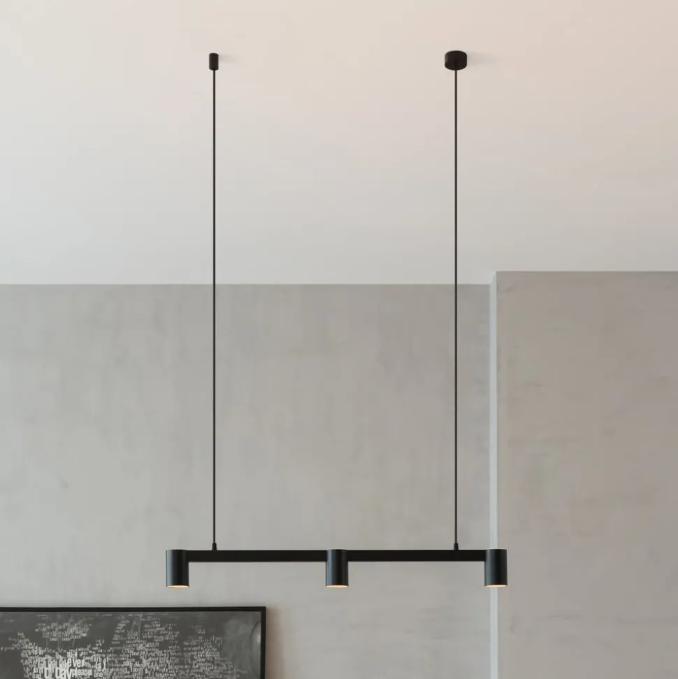 Arcchio hængelampe Brinja, sort, 90 cm, 3 lyskilder, GU10